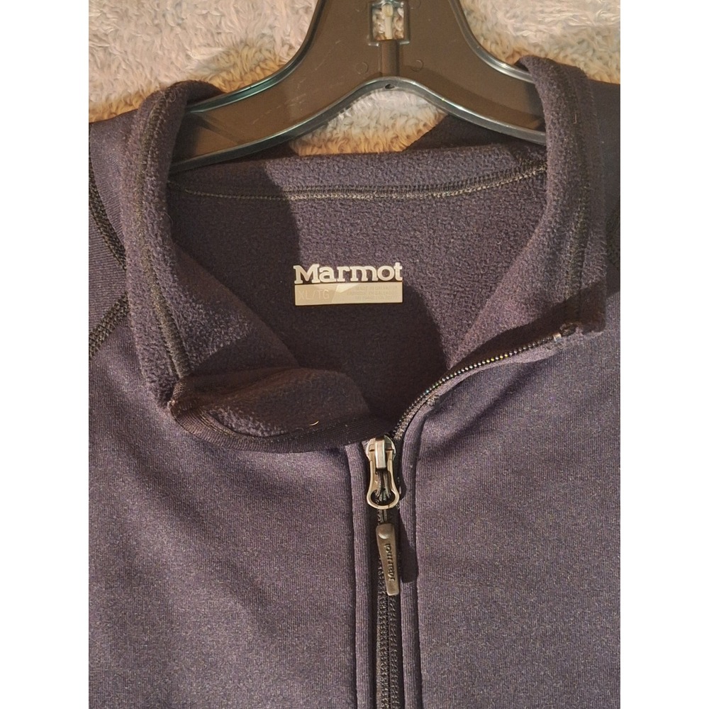 Marmot Full Zip Fleece Jacket Mens XL Gray Outdoor Athletic Hiking Windbreaker - Picture 2 of 12